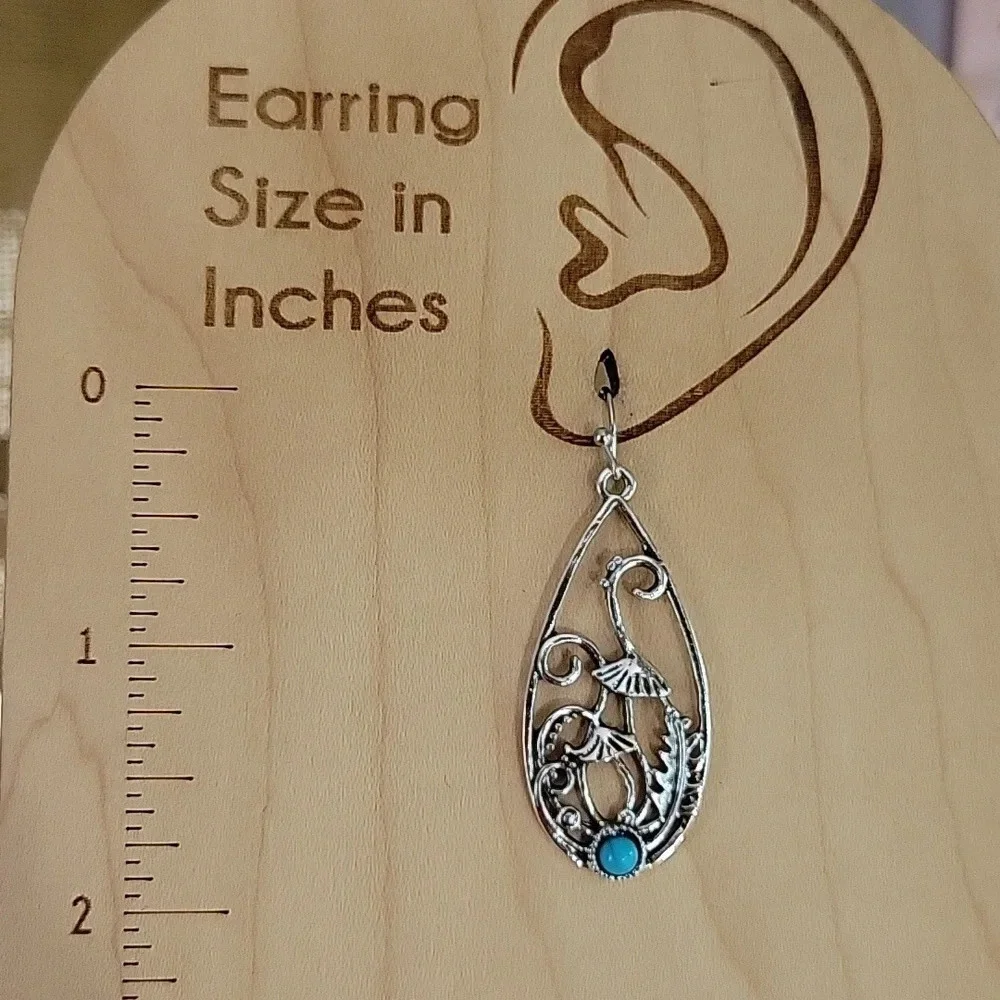 Wild Mushroom & Fern Drop Earrings